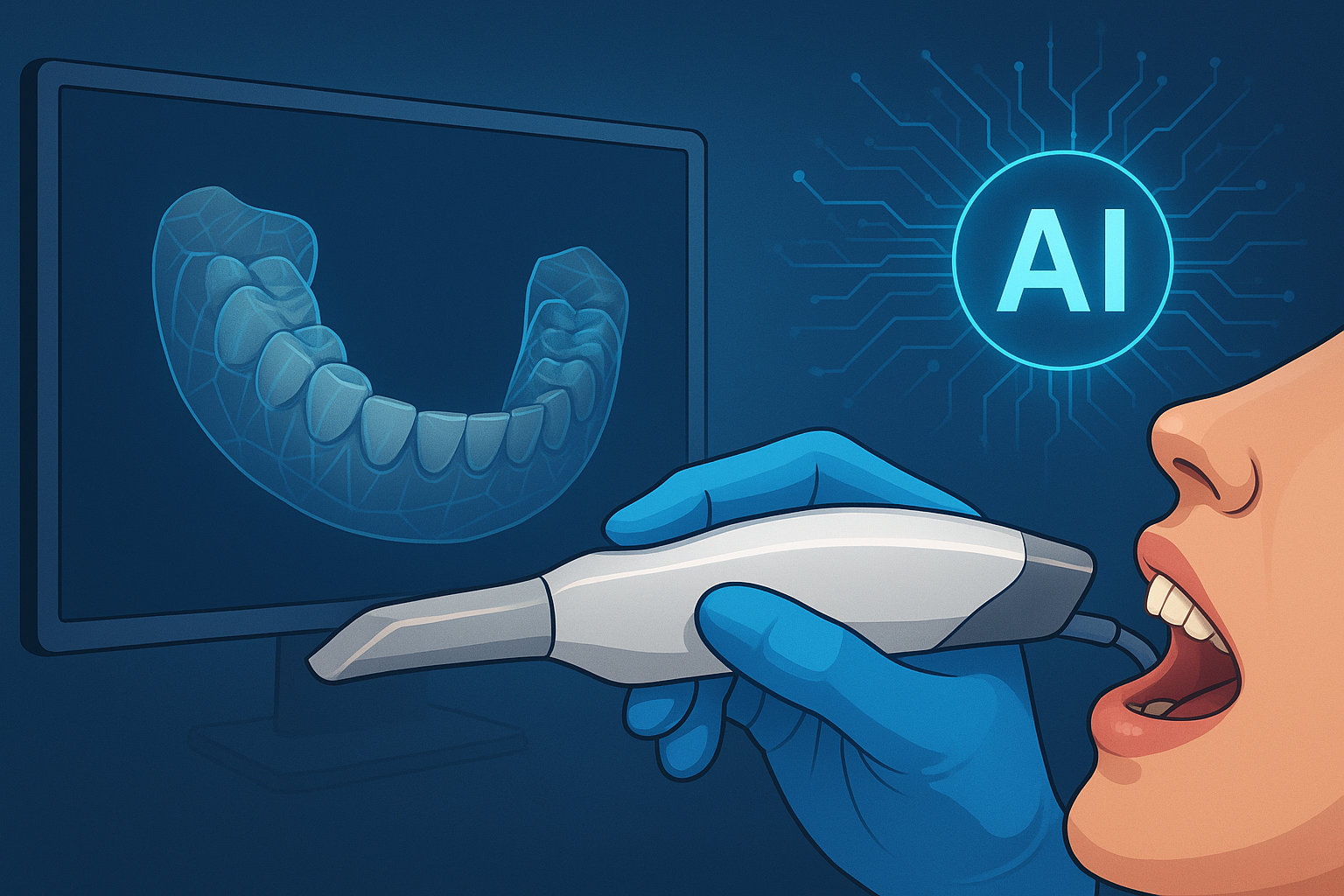 نقش هوش مصنوعی در اسکنرهای داخل‌ دهانی و تحول دندان‌پزشکی دیجیتال