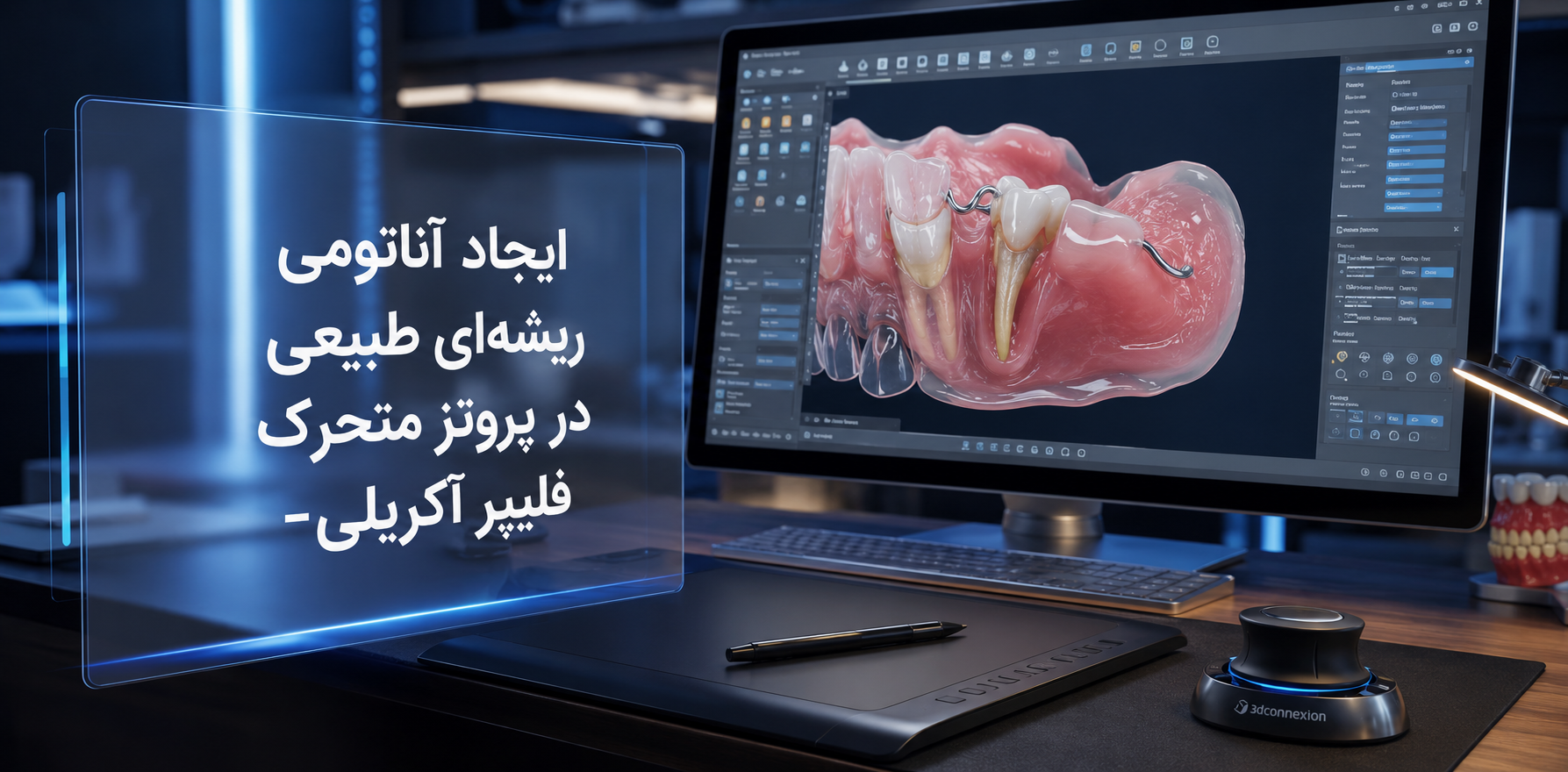 ایجاد آناتومی ریشه‌ای طبیعی در پروتز متحرک فلیپر آکریلی